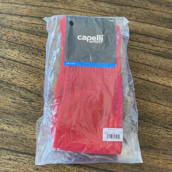 New Capelli Sport Unisex Adults CS II Soccer Match Socks Red White Size Large - Picture 1 of 1